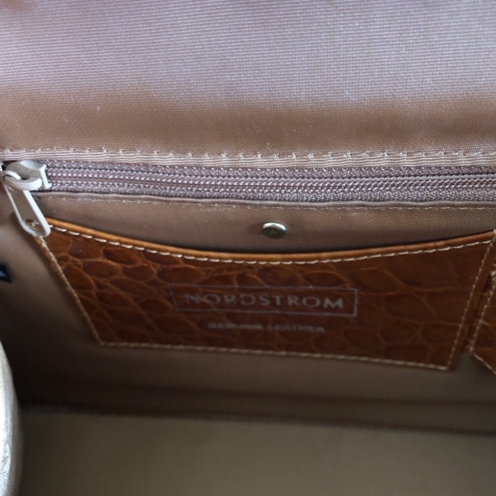 Nordstrom Leather Alligator Print Structured Bag - Picture 3 of 10